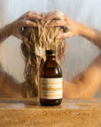 Supherbal Shampoo No.4 — in use in the shower