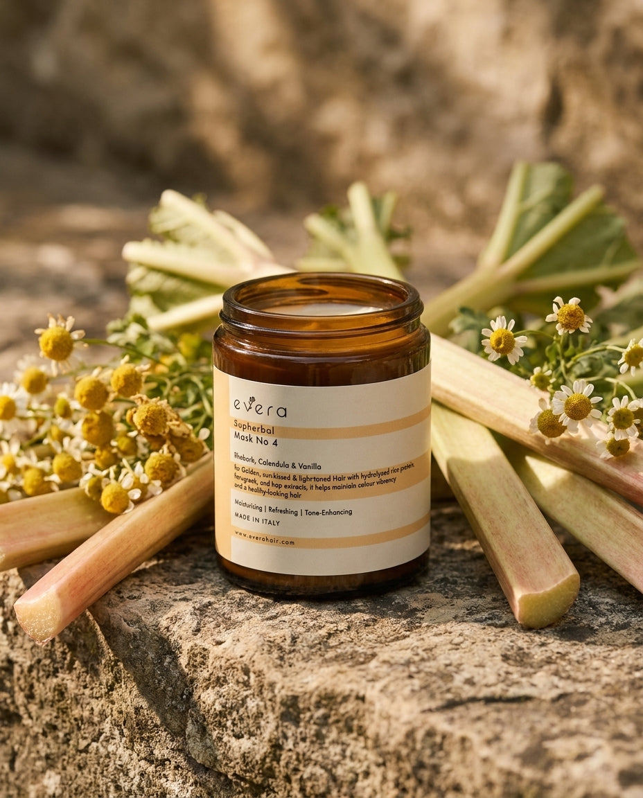 Evera Blonde Mask No4 in a natural botanical setting