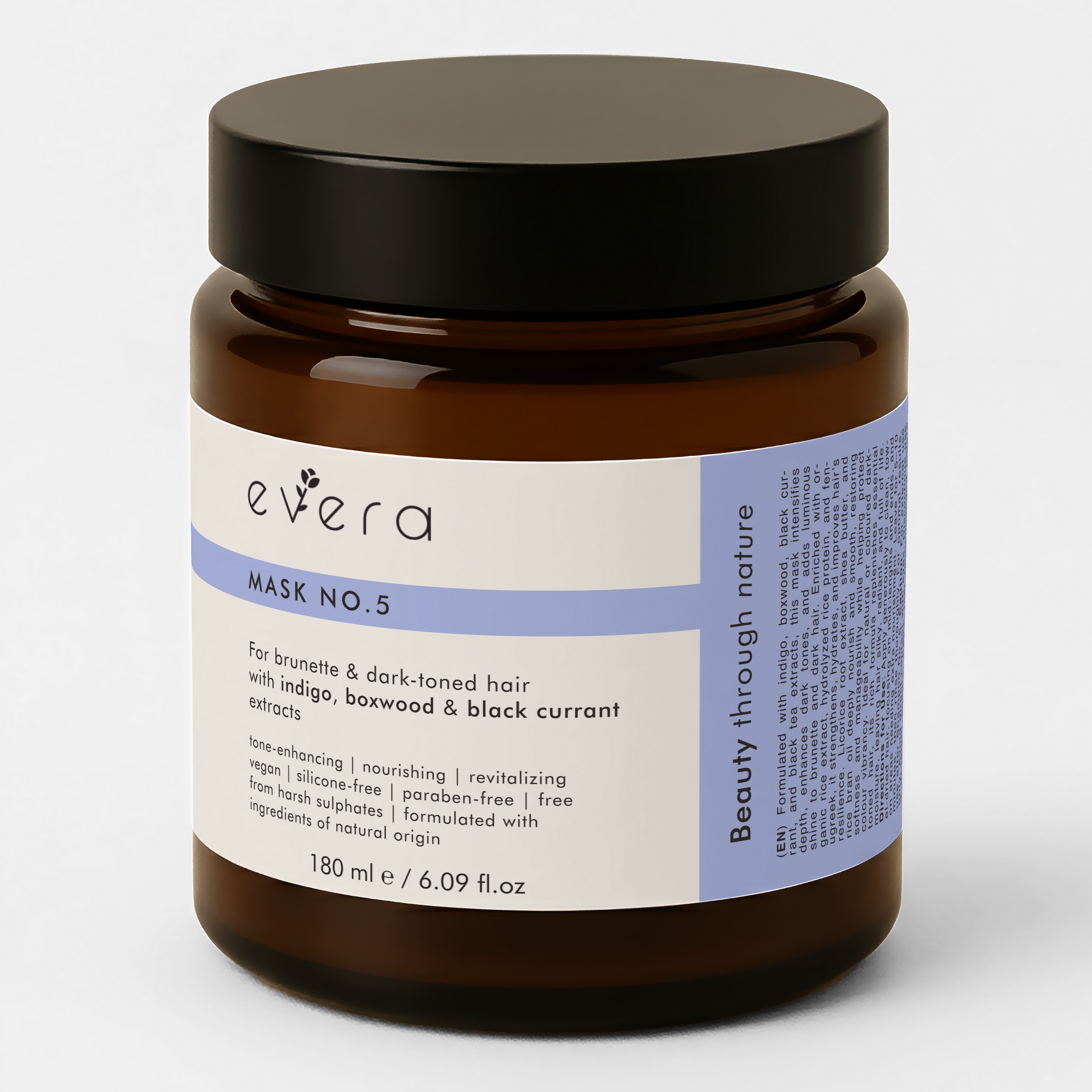 Evera Dark Mask No.5 jar – deep conditioning hair mask for brunette and dark toned hair