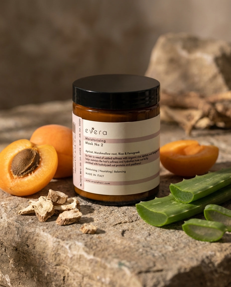 Evera Hydrating Mask No2 in a natural botanical setting