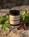 Evera Red Mask No3 in a natural botanical setting