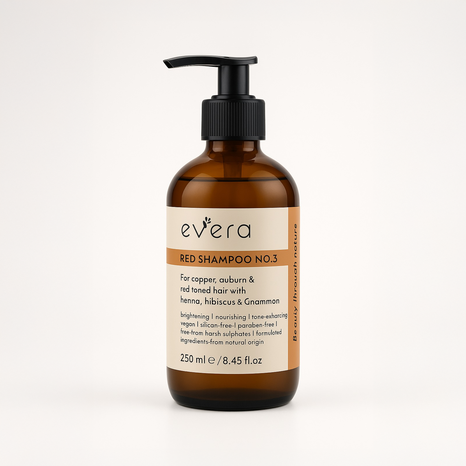 Evera Red Shampoo No.3 – harsh sulfate-free vegan shampoo for red and auburn hair