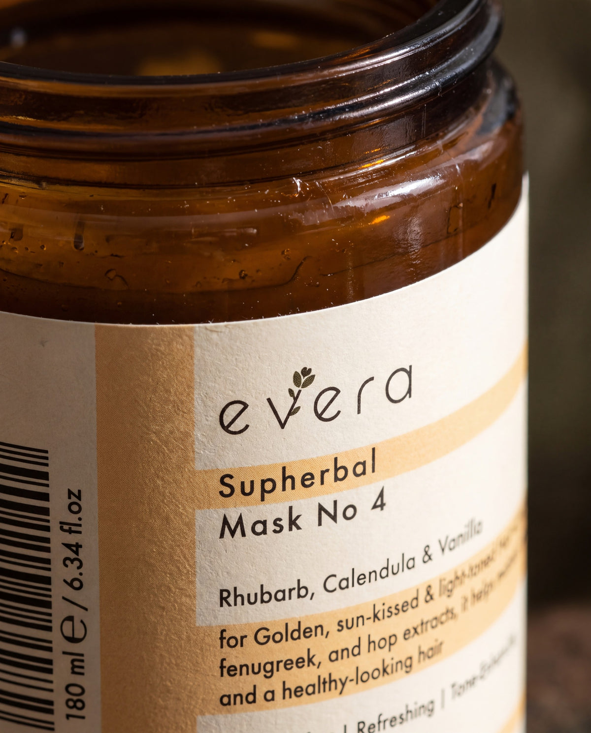 Supherbal Mask No.4 — close-up of the bottle and label