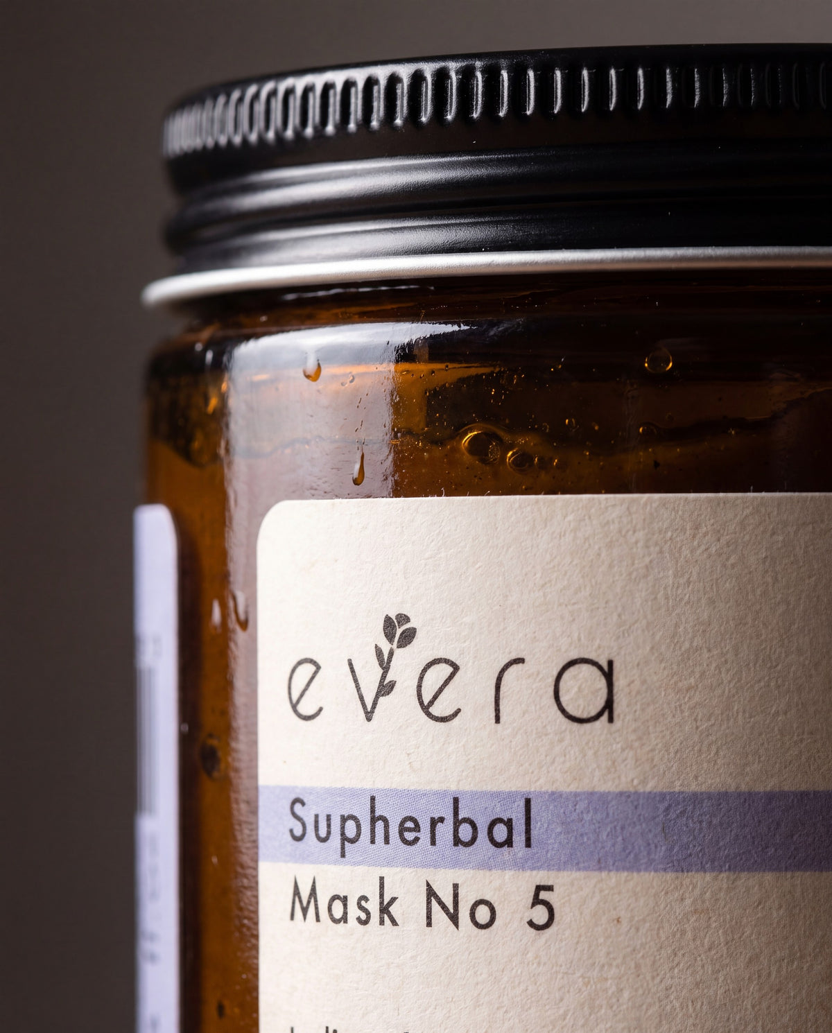 Supherbal Mask No.5 — close-up of the bottle and label