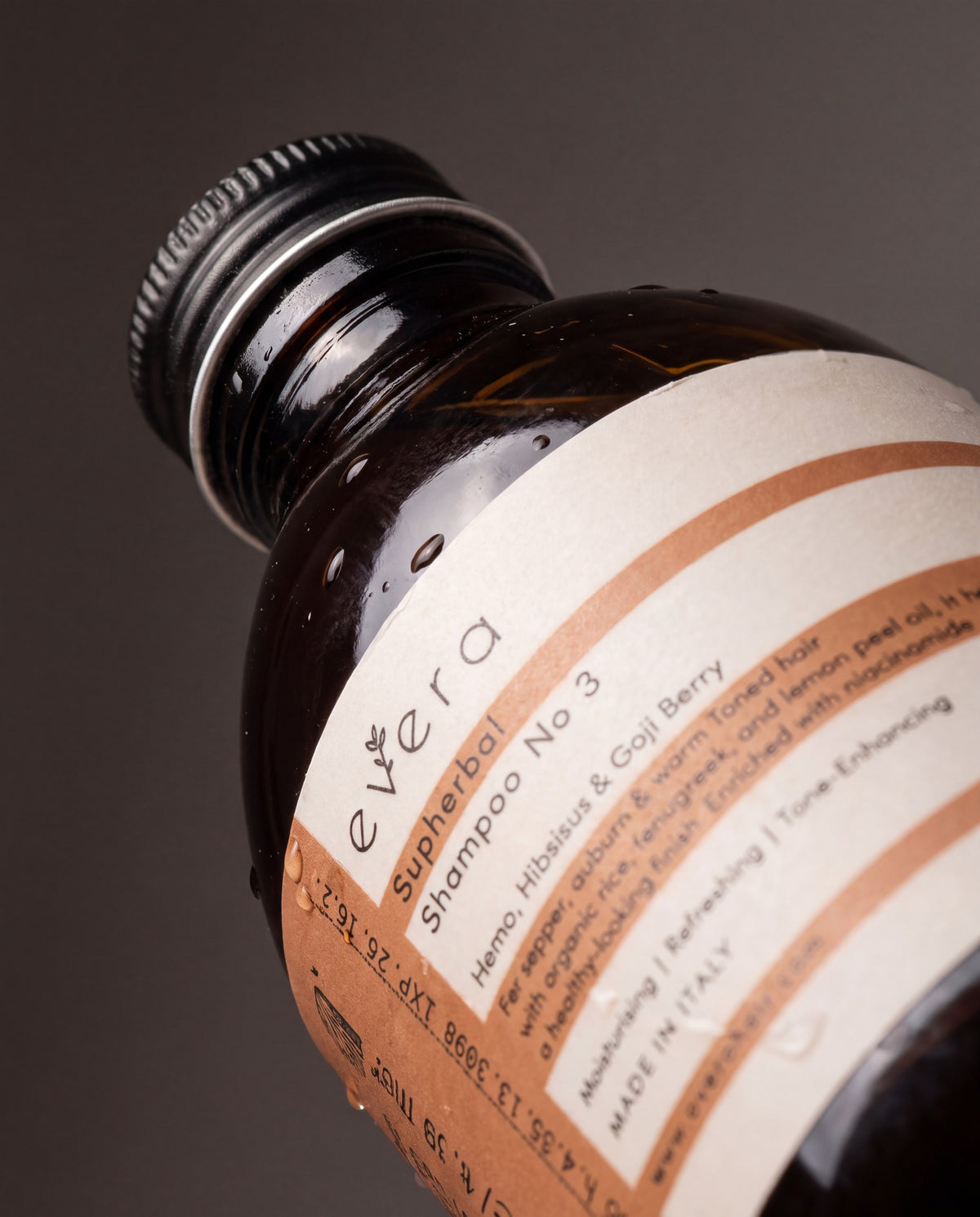 Supherbal Shampoo No.3 — close-up of the bottle and label