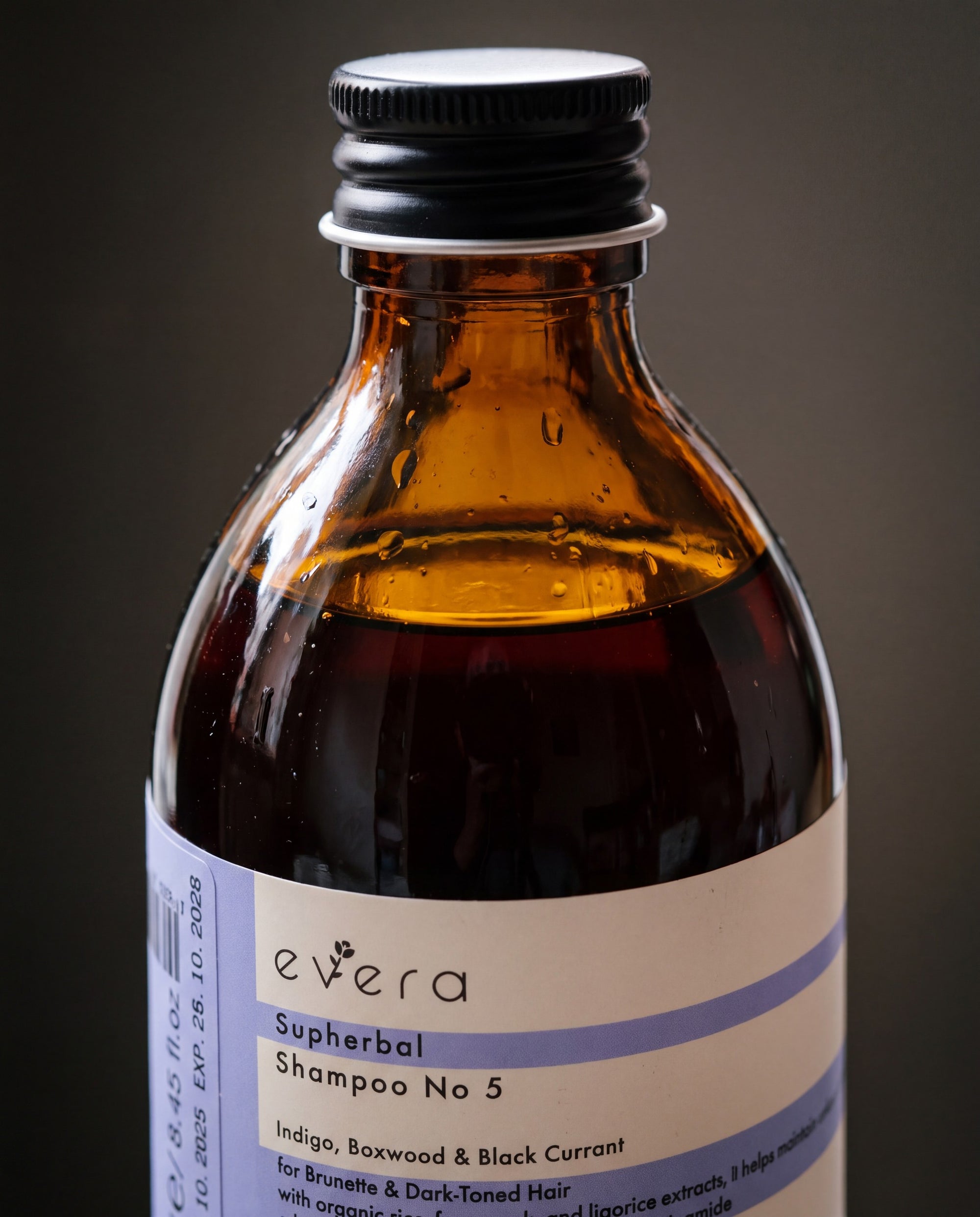 Supherbal Shampoo No.5 — close-up of the bottle and label